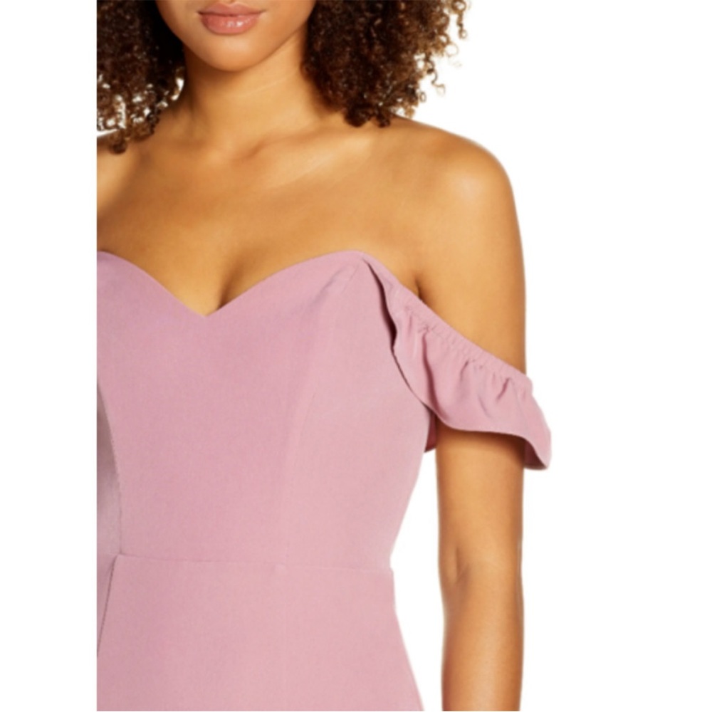 WAYF The Gabrielle Strapless Trumpet Gown Mauve Size Medium - Picture 3 of 11
